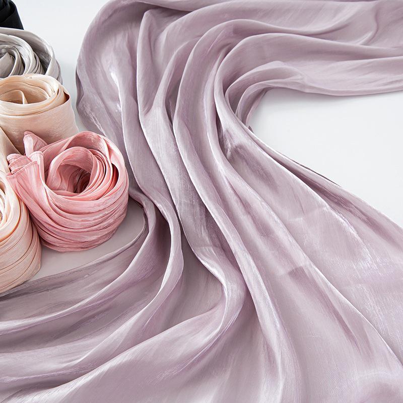 Women Light Weight Plain Shimmery Chiffon Crepe Crinkle Shawl Wraps Lady Solid Color Muslim Hijabs Shiny Shimmer Hijab Scarf