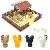 MOC Farm Animals Chicken Pigs Dogs Chicks Animal Building Blocks City DIY Plant Eggs Accessories Minifigs Parts Model Toys