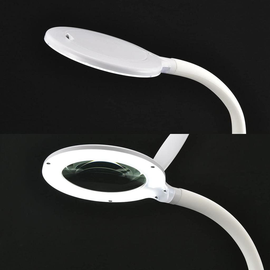 L-Zoom LED Stand Light with Magnifying Glass, White, DS-L24ZS-W 08-0787
