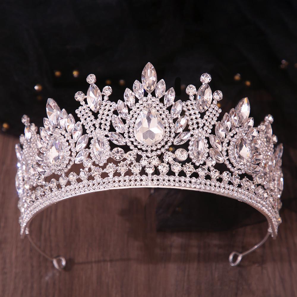 DIEZI Baroque Luxury Queen Princess Crystal Tiara For Women Girls Wedding Party Elegant Trendy Rhinestone Crown Hair Jewelry