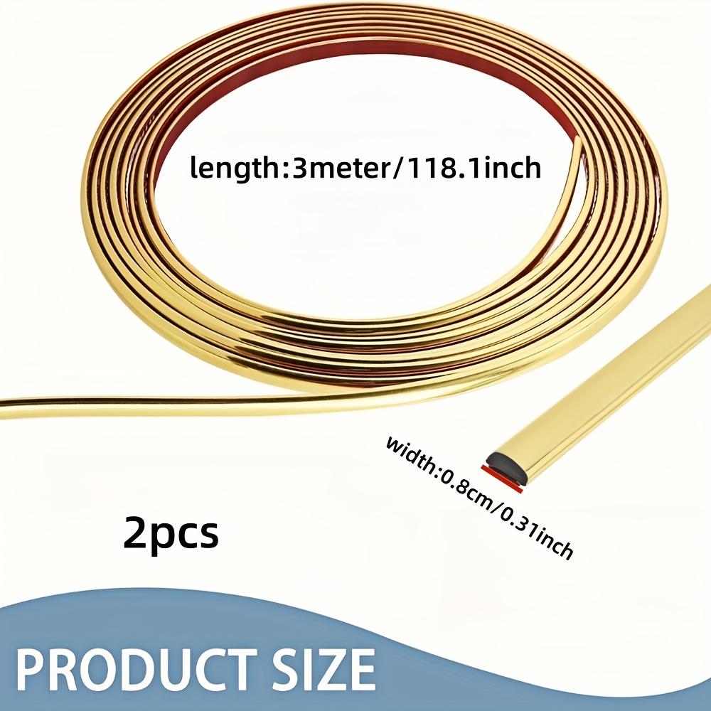 1 Stück/2 Stück Wanddekor Linie, Europäisches Selbstklebendes Licht Luxus Zierleiste, PVC-Material, Nichtmetallisch, Für Wand Glas Schrank Wand Etc