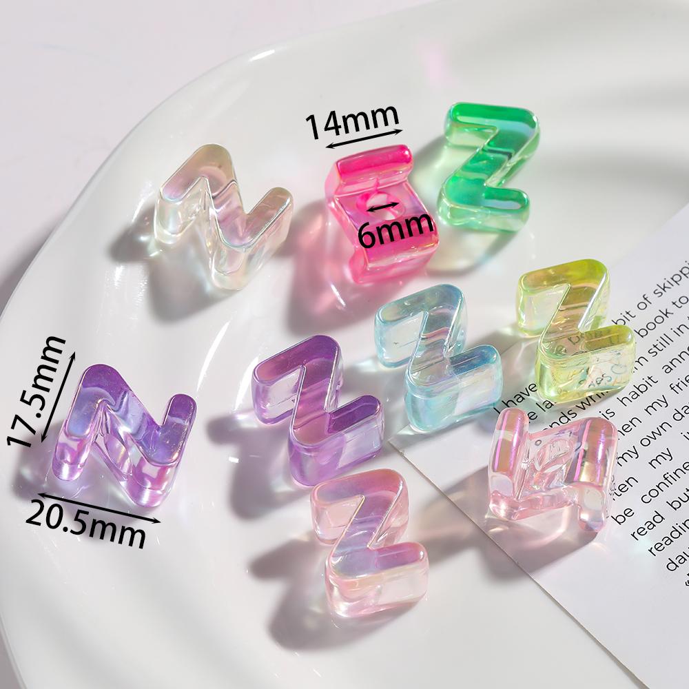 5pcs Transparent Acrylic Letter Beads Random Mixed A-Z Alphabet Spacer Beads for DIY Bracelet Necklace Jewelry Making Findings