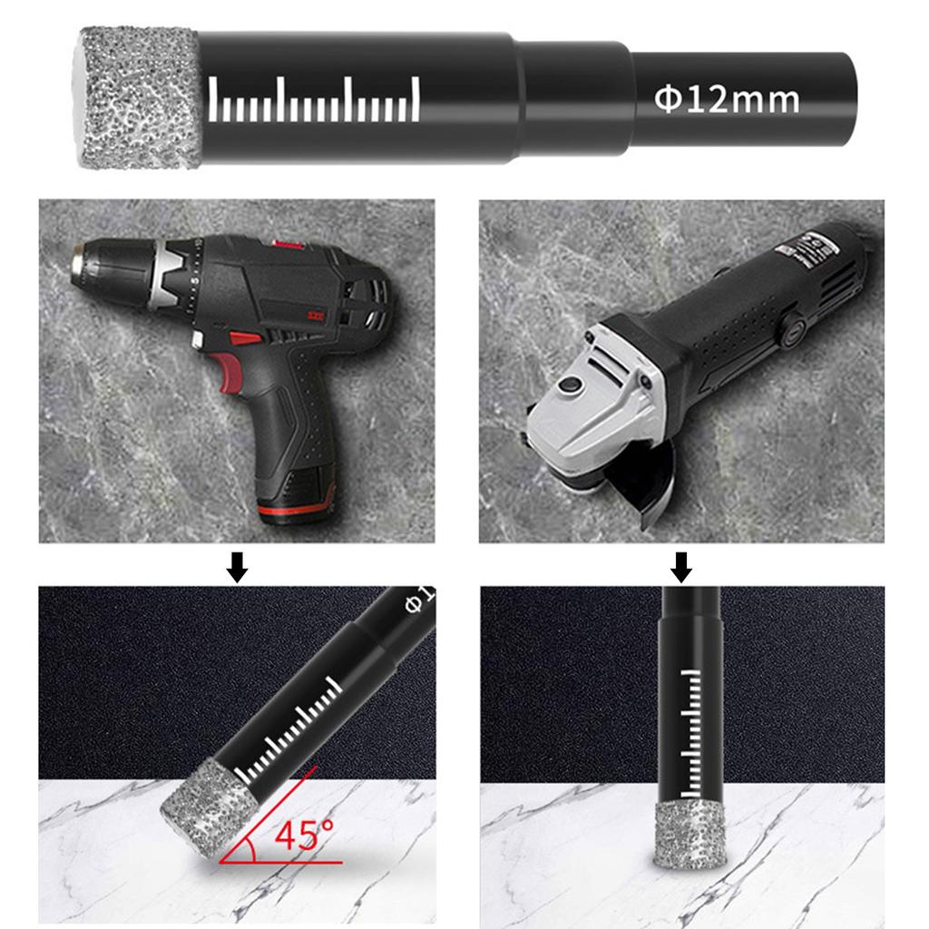 Diamonds Brazed Dry Drilling Bit Round Handle Punch Tool Hole Saw Cutter for Precise Drilling In Various Materials