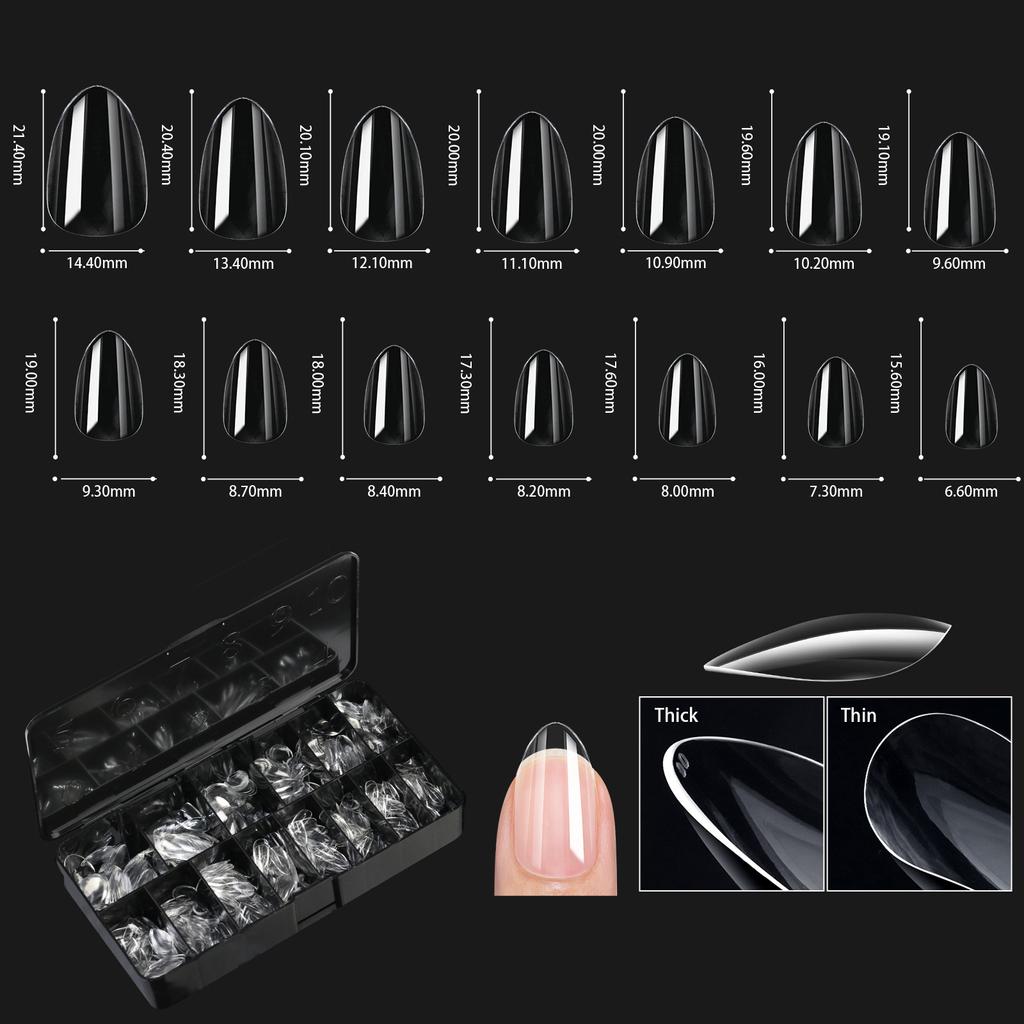 Soft Gel False Tips Natural Sculpted Ballet Coffin Almond Fake Nails Full Cover Premium Press On Nails Nail Supplies
