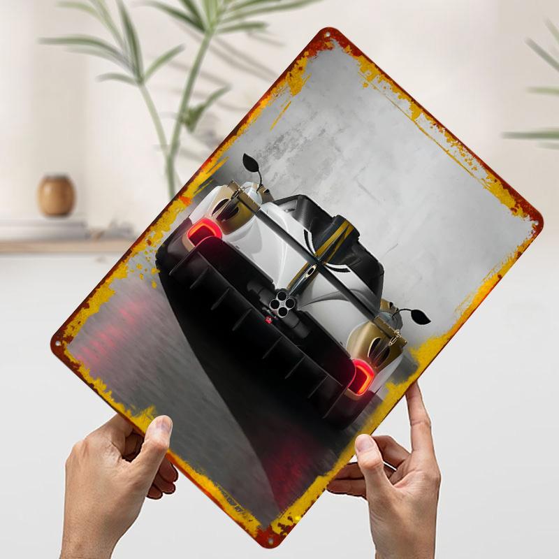 

Rear View of a Sports Car Printed Poster Customized Wall Art Retro Vintage Metal Tin Signs for Garage Room Decoration Gaming 7.9x11.8In(20x30cm)
