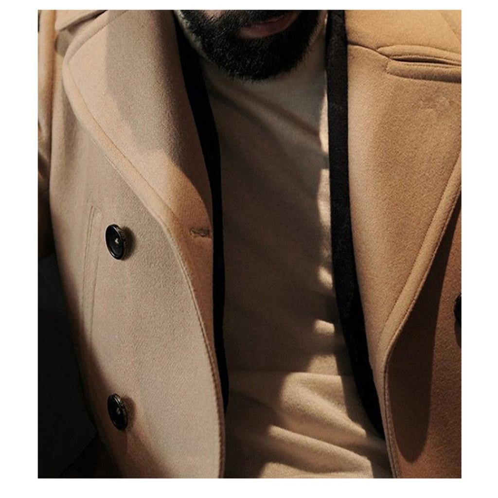 Cappotti - Cappotto di lana di media lunghezza stile britannico da uomo, Cappotto di lana premium alla moda a maniche lunghe per uomo Europa e America