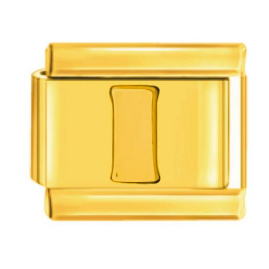 Gold Letter Italian Charm Bracelet: Stainless Steel, Elastic, Spliced Design