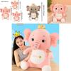 Kreative Krone Elefant Stofftier, Grau/rosa, Perfekt für Kindergeburtstagsgeschenk, Heimdekoration und mehr, 40cm/15.7in