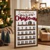 Wooden Christmas Countdown Calendar with Movable Ornaments - Creative Holiday Hanging Decor, Wood Gift for Home and
