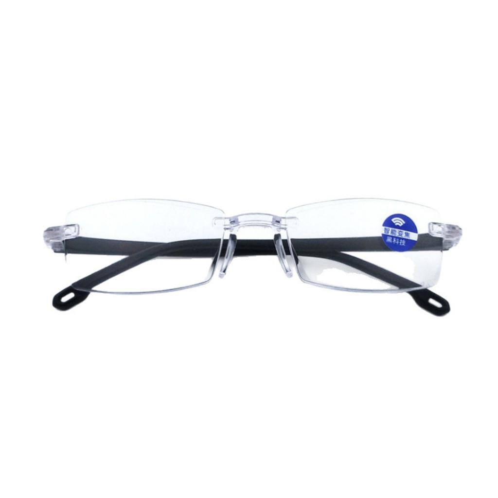 New Color-changing Anti-blue Light Frameless Cutting Edge Men's And Women's Reading Glasses Ultra-light Anti-fall Glasses