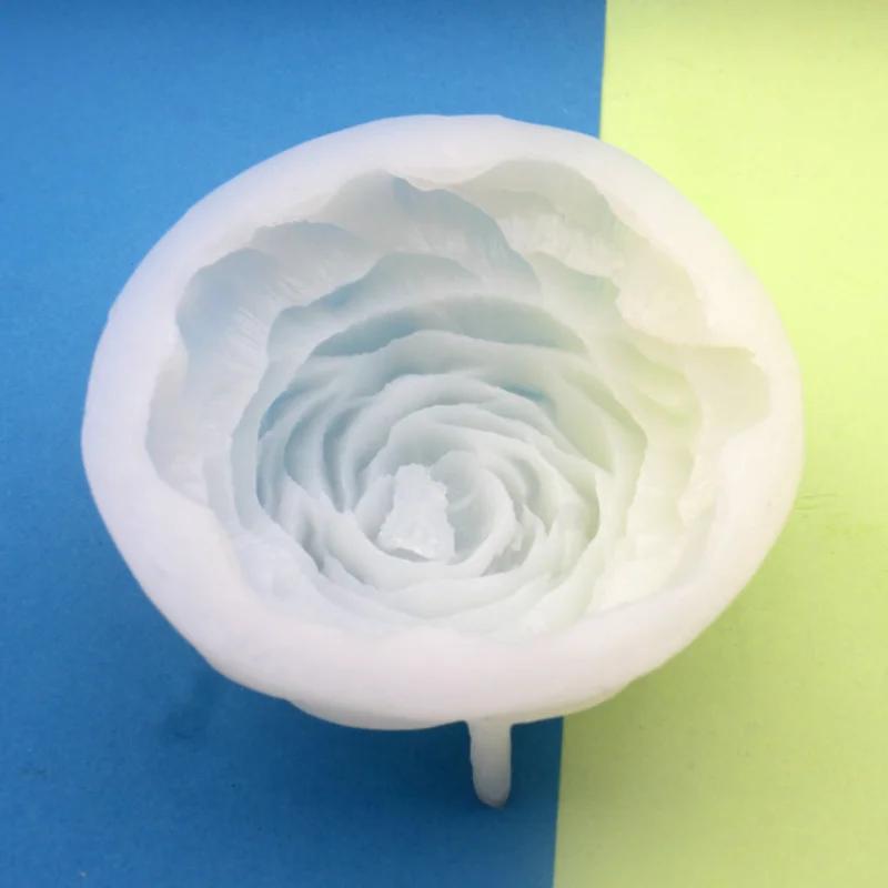 3D Peony Flower Silicone Candle Mold DIY Handmade Rose Soap Resin Cake Baking Tool for Home Decoration And Gift