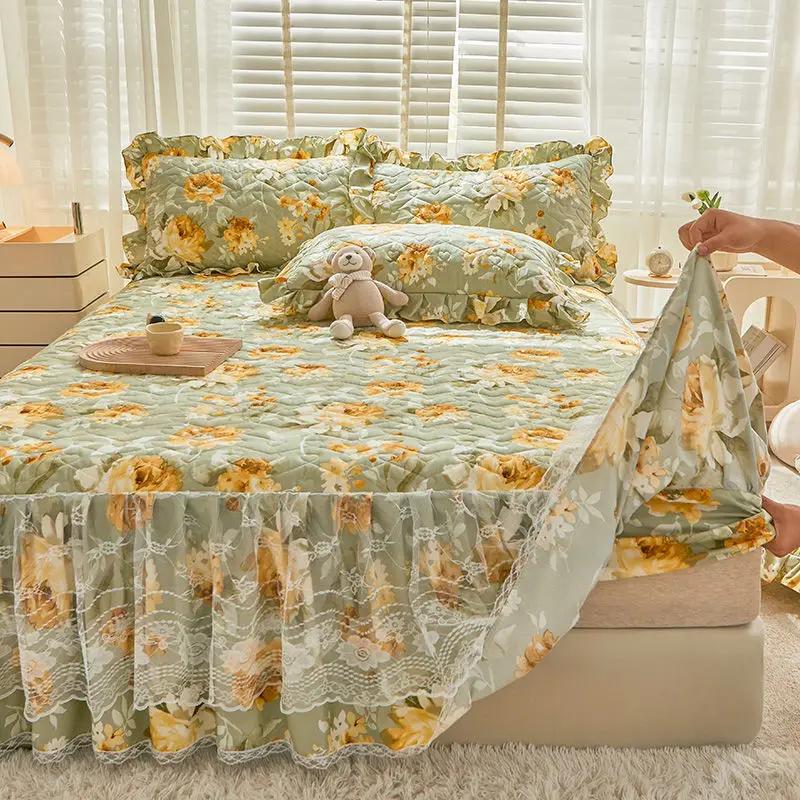 Стеганое постельное белье с цветочным узором — фото 10