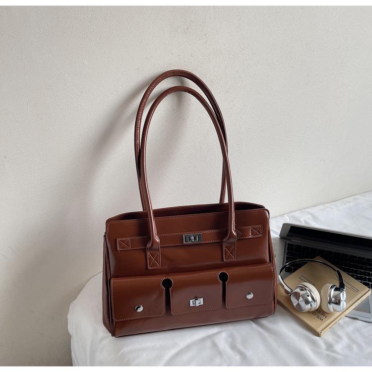 Women s Retro Multi-Pocket Commuter Handbag One Size #98119