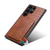 For Samsung Galaxy S25 Ultra Case with Card Holder Leather+PC+TPU Crocodile Textured Back Cover