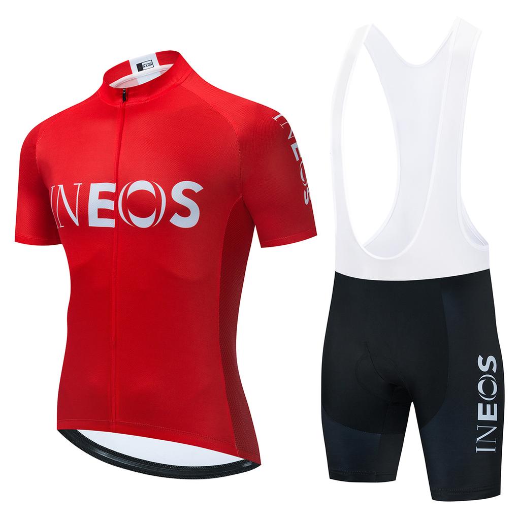 Black Red Gradient INEOS Bike Jersey Set Men's Cycling Clothing Summer MTB Team Clothes Short Sleeve Uniform Triathlon Suit 2026