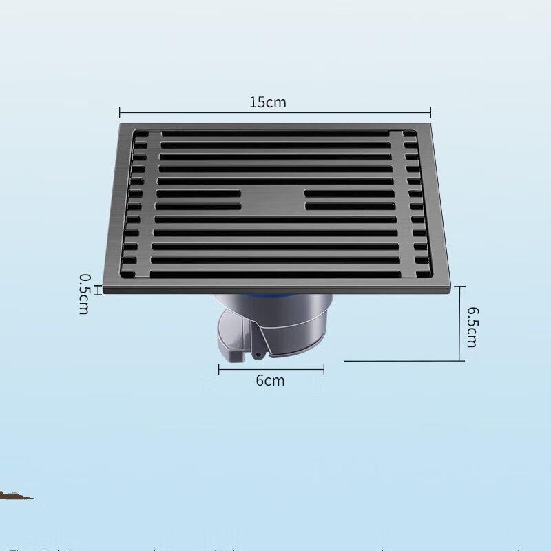 CHENDU Square Shower Floor Drain with Bamboo Grate
