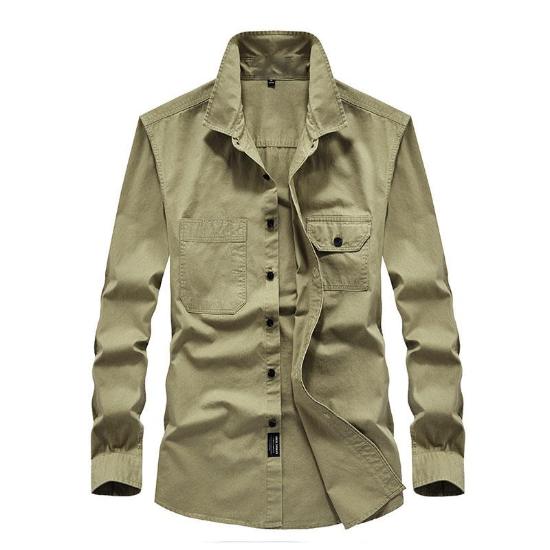 New Cotton Long-sleeved Shirts Quick-drying Men's Tactical Clothing Outdoor Camping Large Size Shirts
