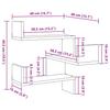 Vintage wooden corner shelf, creative design irregular wall shelf, artistic wall-mounted decorative storage rack, 40x40x49,5 cm