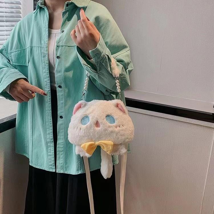 Plush Cat Cozy Handbags Single Shoulder Crossbody Bag Decoration Kids Gifts