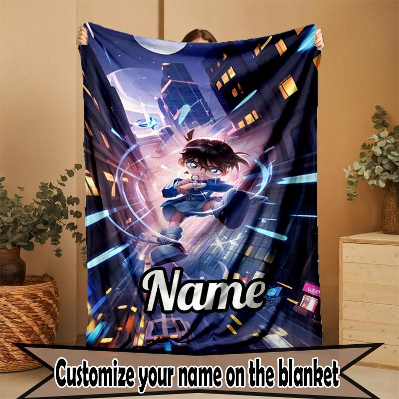 Custom Name Personalized Anime Print Blanket, Home Decor, Bedroom, Sofa, Camping, Couch, Gifts for Birthday Christmas