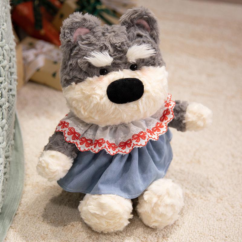 Non-Toxic Kawaii West Highland White Terrier Plush Toys Cute White Dog With Clothes Accessories Doll Funny Birthday Gift