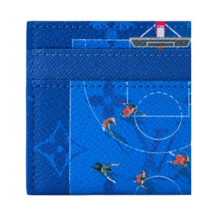 Louis Vuitton Double Logo Monogram Coated Canvas Card Holder Men Card Holder Blue M26804
