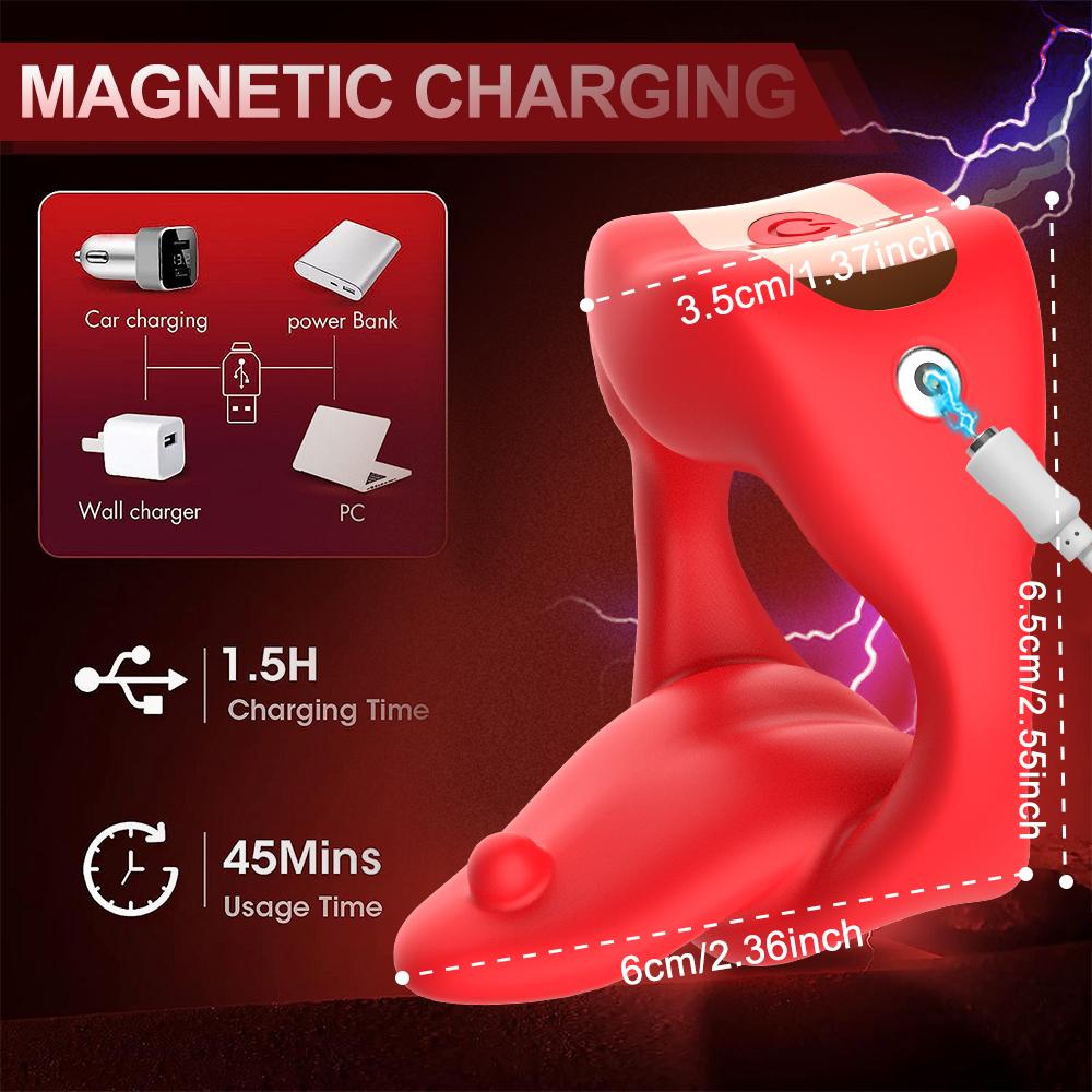 Vibrating Cock Ring for Men APP Penis Vibrator Ring Tongue Licking Scrotum Stimulation Waterproof Sex Toy for Couples