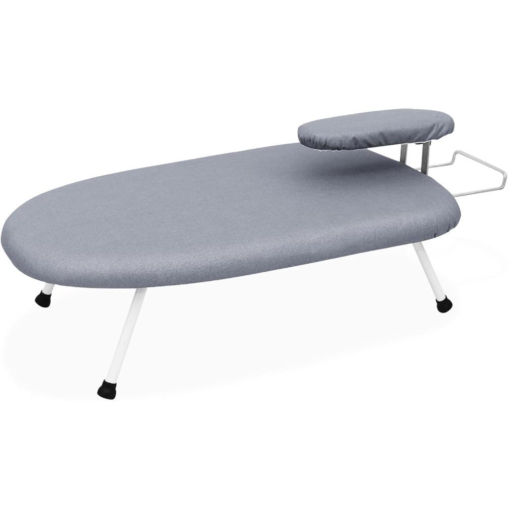 

Tabletop Ironing Board 23.6 L x 14 W x 7 H with Removable Sleeve Board - Folding Legs Cotton Cover Travel Countertop Iron Board