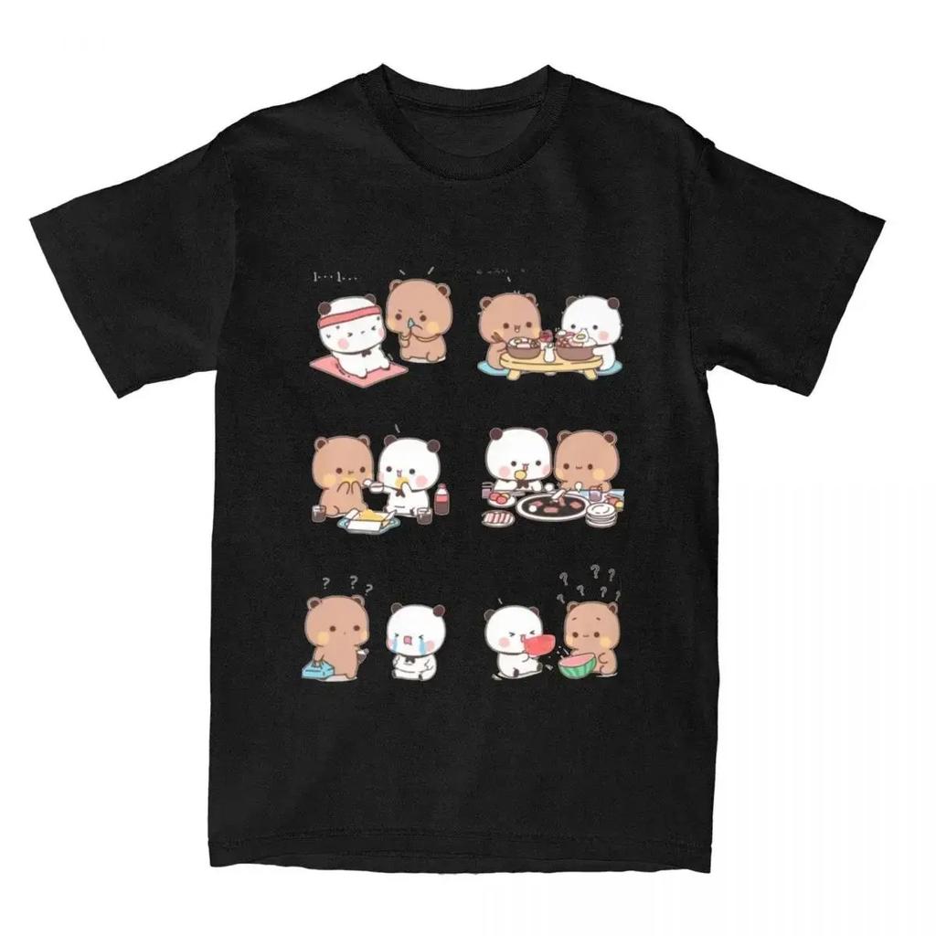 Anime Cartoon Panda Bear Bubu and Dudu T Shirt Kawaii Graphic Printed T Shirt Fashion Crew Neck Plus Size T Shirt Unisex