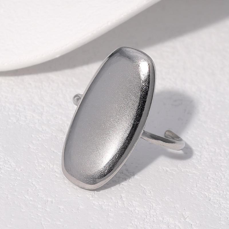 Verstellbarer offener Ring aus Edelstahl, goldbeschichtet, für Damen - Hochwertiger, polierter Schmuck aus Titanstahl