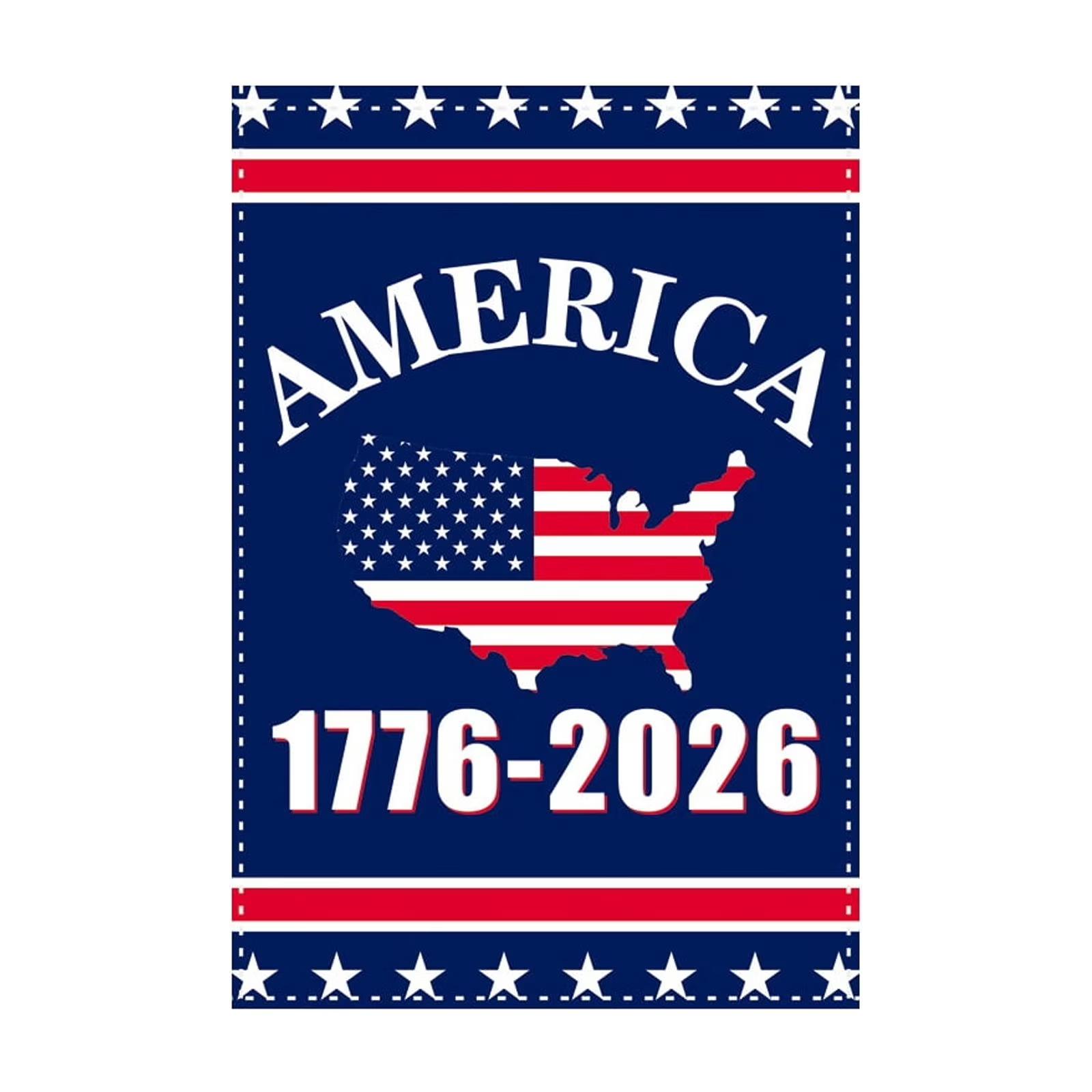 

250 Years 1776 2026 Outdoor Garden Flag Durable Polyester Double Sided Print Patriotic Anniversary Yard Banner for Home Decoration One Size