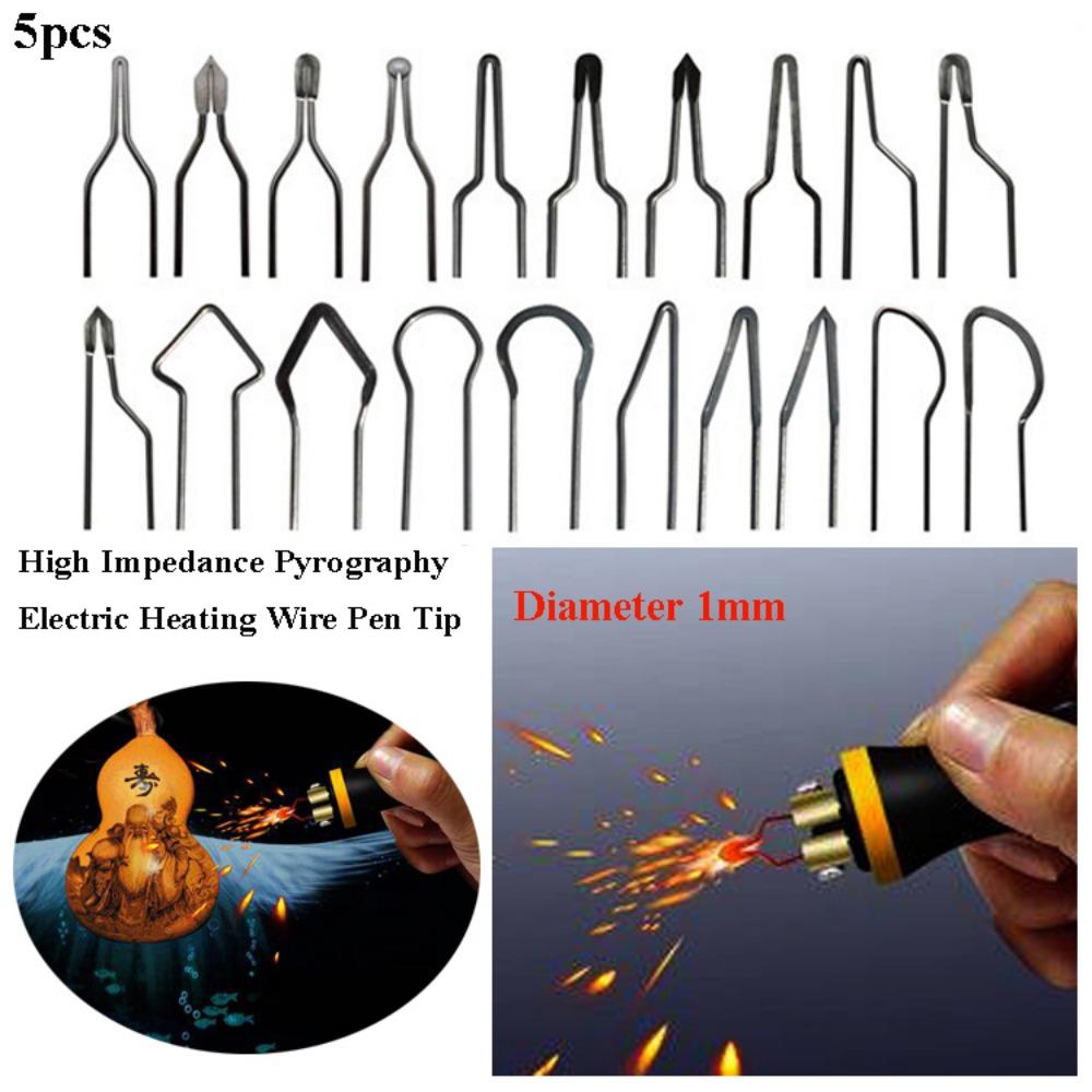 5pcs High Impedance Electric Heating Wire Pen Tip Portable Multistyles Soldering Iron Wire High Temperature