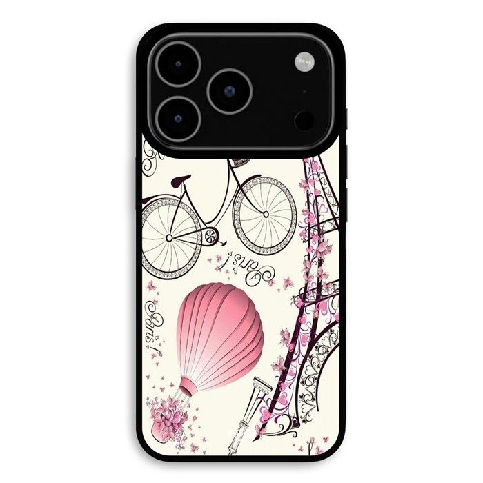 Hülle Für iPhone 18 Pro Paris Eiffelturm Fahrrad Maniacase schwarz