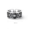 Adjustable Open Ring Men Women Vintage Sun Relief Carved Geometric Plated Statement Band