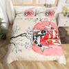 Koi Duvet Cover King Cherry Blossom Japanese Ukiyo-e Bedding Set Sakura Marine Animals Comforter Cover,Pink Romantic Quilt Cover