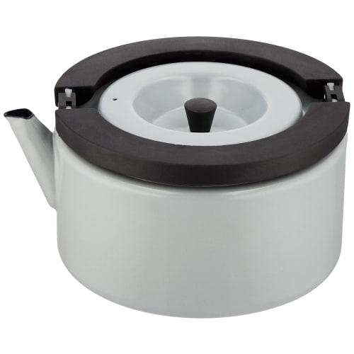 CB Japan 1.6L Flat Kettle with Tea Strainer, Gray, Induction Compatible, Enamel, Copan