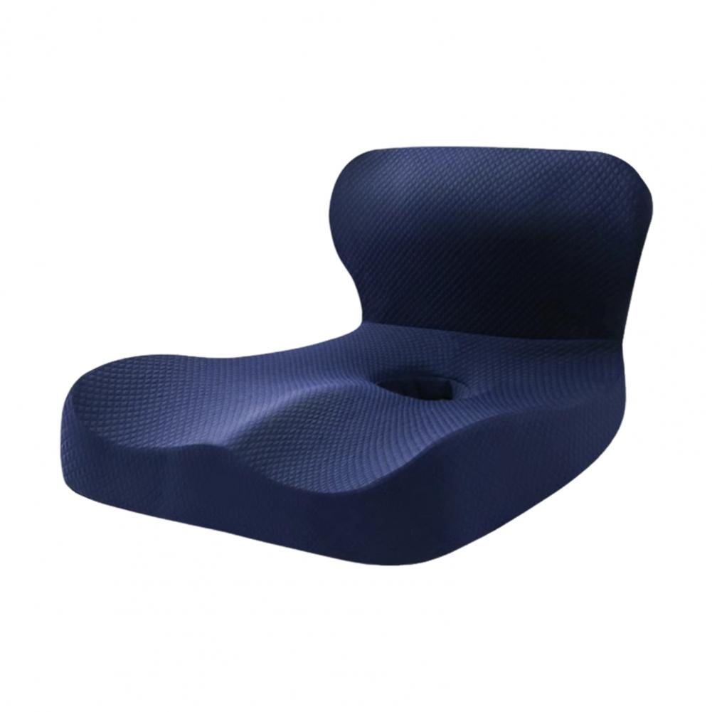 Seat Cushion for Office Chair Memory Foam Coccyx Cushion Ergonomic Memory Foam Seat Back Cushion Set for Office Car for Long темно-синий