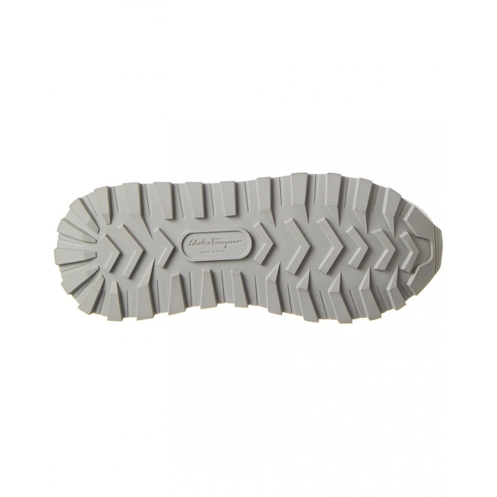 Salvatore Ferragamo Ferragamo Indy Leather   Suede Sneaker White