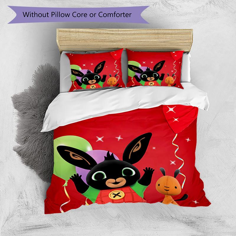 3pcs Bing Pattern Bedding Set Duvet Cover Set Includes Duvet Cover &pillowcases, Perfect All Season Bedroom Decoration & Gift