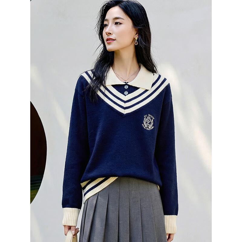 Women's Contrast Two-Piece Look Knitted Pullover
