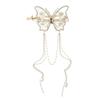 Rhinestone Butterfly Metal Hair Claw For Women Hairpins Vintage Crystal Pearl Pendant Hair Clips Female Hair Jewelry Accessories