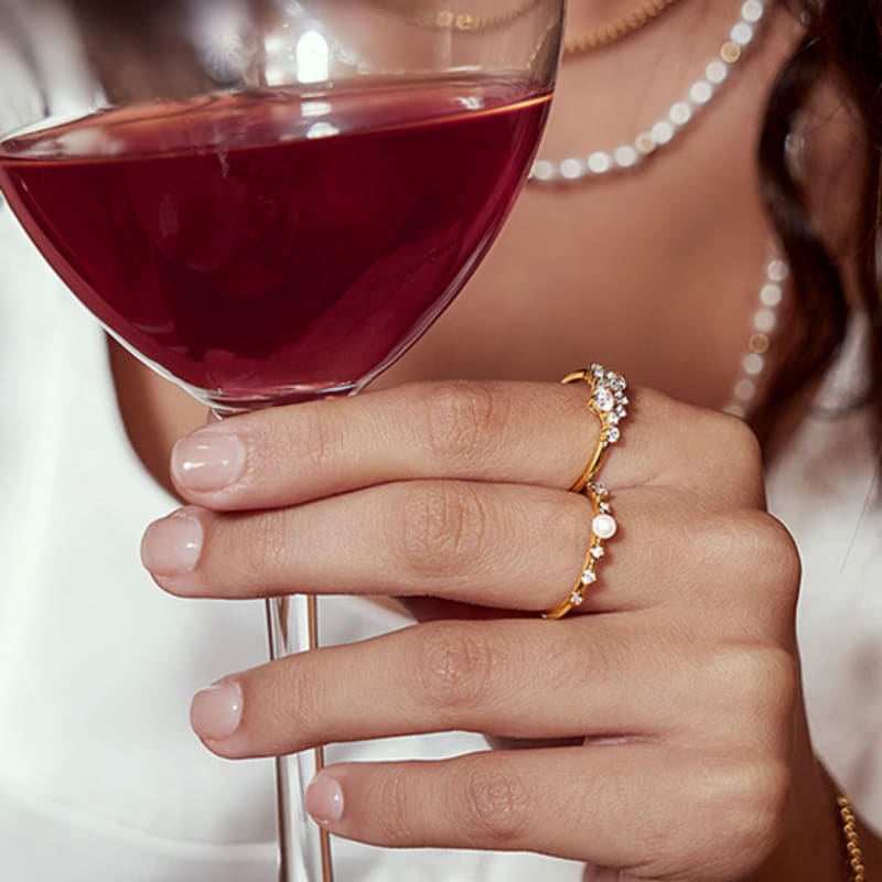 ANIA HAIE Natural Freshwater Pearl Cubic Zirconia 925 Silver Ring R058-04G