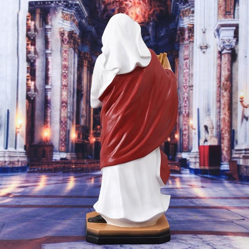 Sacred Harp Player Sculpture Resin Musician Statue Durable Art Spiritual Room Decoration Art Figurine