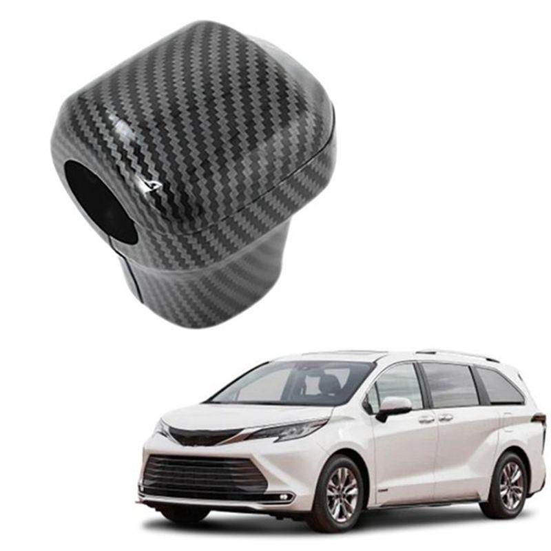 Authentic Car Carbon Fiber Gear Shift Knob Shifter Lever Cover For Toyota Sienna