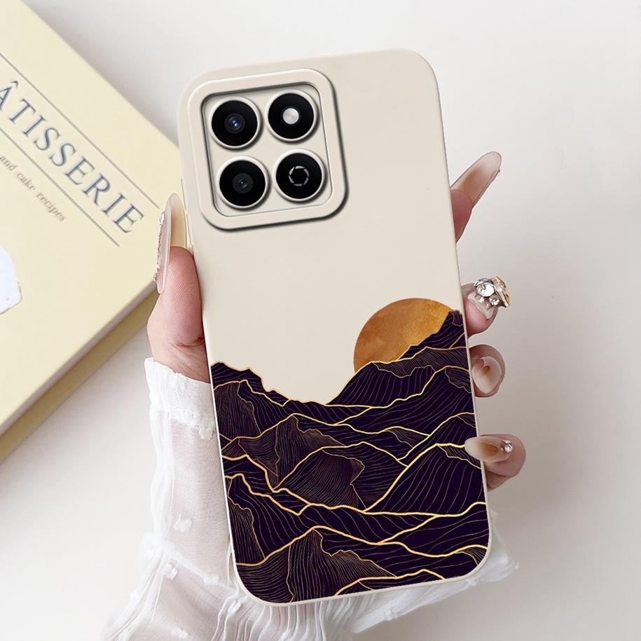 Shockproof Case For Honor X7c Cover HonorX7c 4G Funda Fashion Bowknot Marble Soft Liquid Silicone Cases For Honor 200 Smart Etui