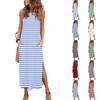 Women's Fashion Casual Checkered Striped Printed Dress