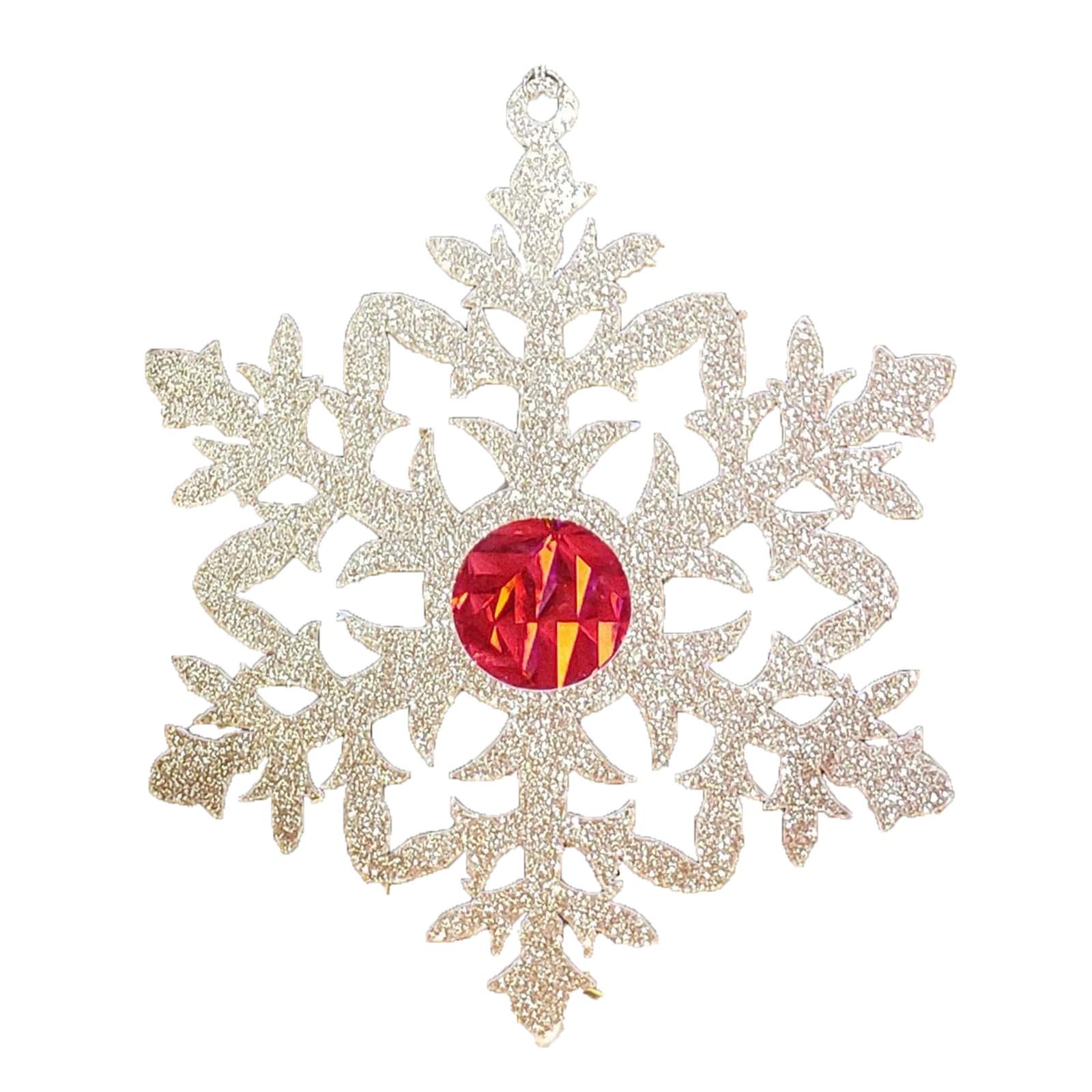 

Рождественские 10 снежинок в упаковке елочные украшения блестящие украшения One Size серебряный