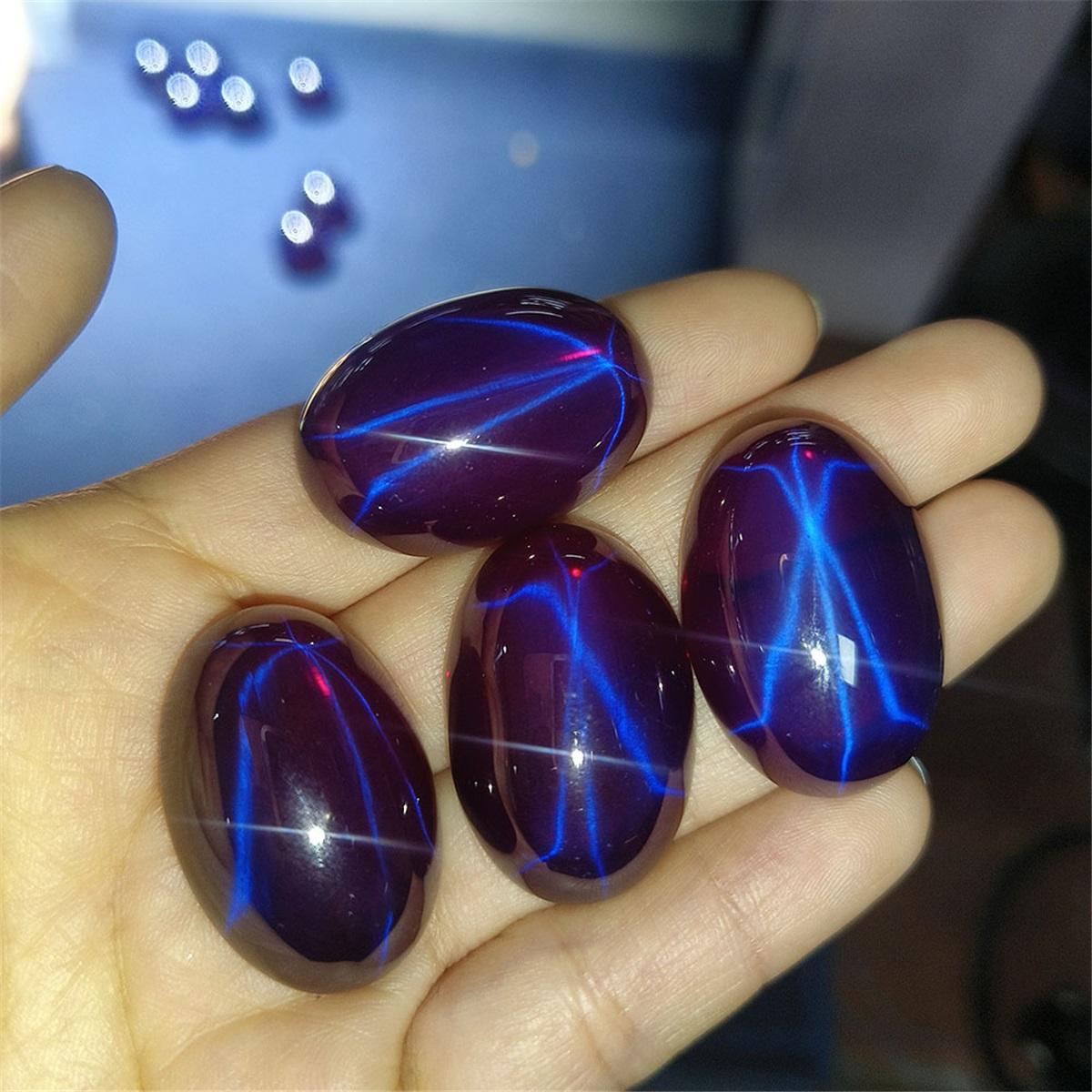 

Matte Purple Star Oval Cabochon 20*30mm, Spiritual Healing Meditation Fortune Blessing Natural Material Loose Stone For DIY Jewelry