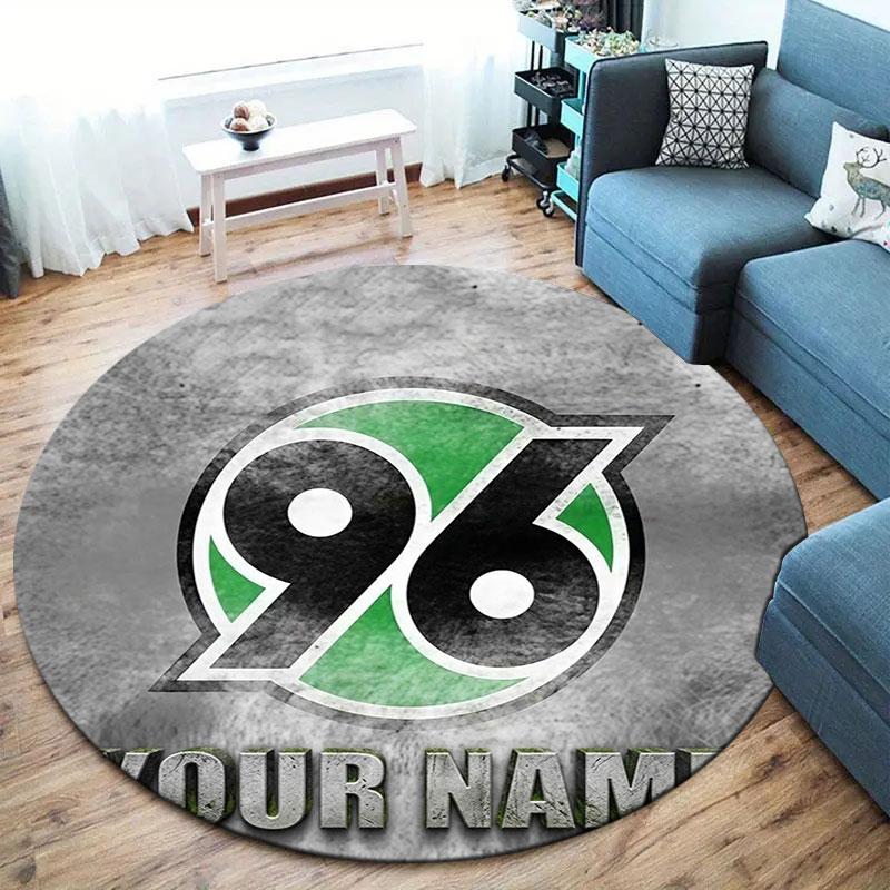 Hannover 96 Custom Name Round Area Rug,Carpet Rug for Living Room Bedroom Sofa Playroom Decor,Non-slip Floor Mat