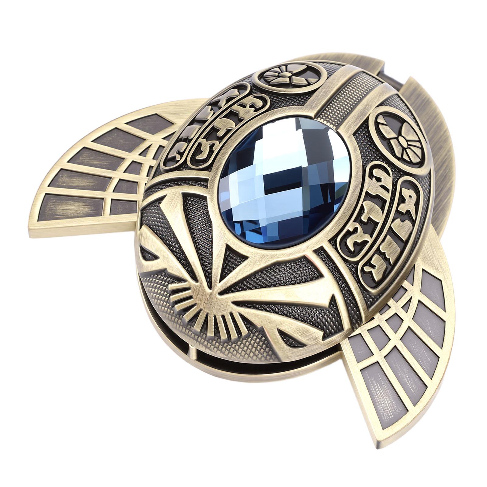 

Metal Slider Zinc Alloy Ancient Egypt Oval Carry Fingertip Toy with Blue Gemstone for Adults Classroom